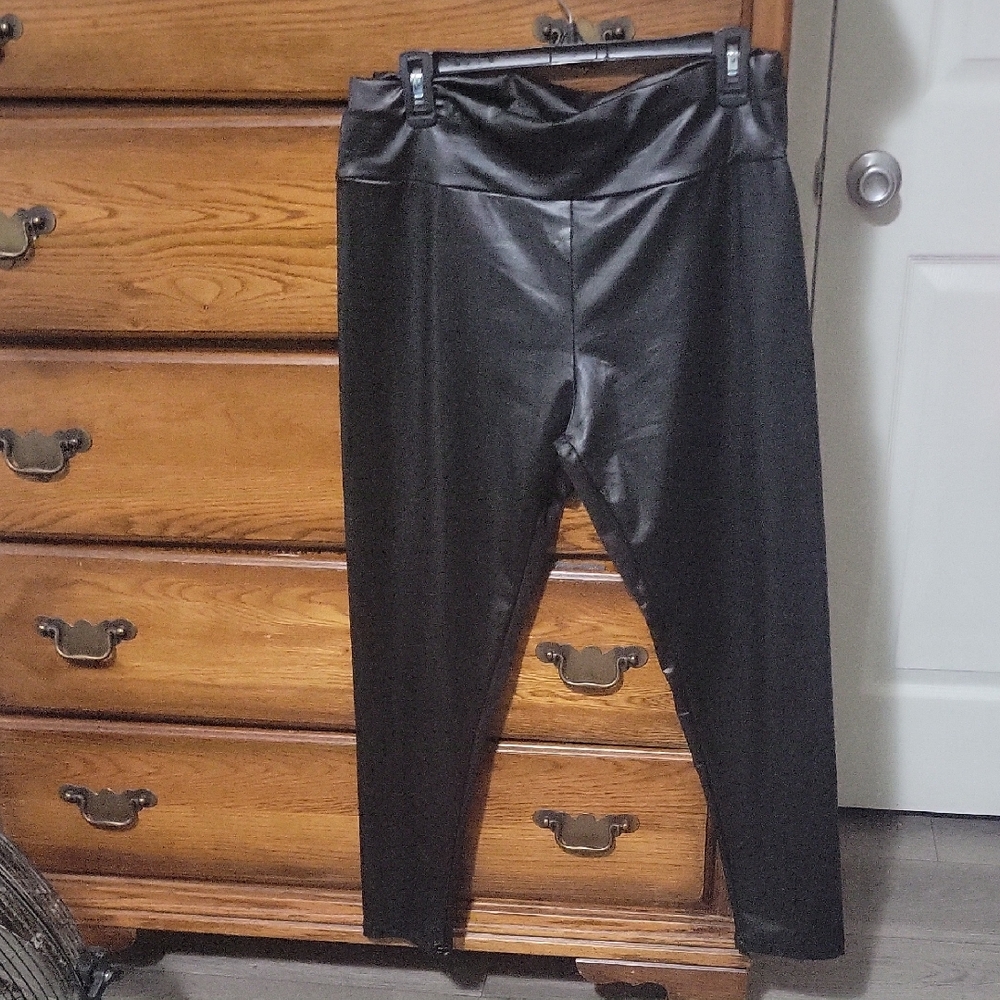Black Faux Leather Leggings